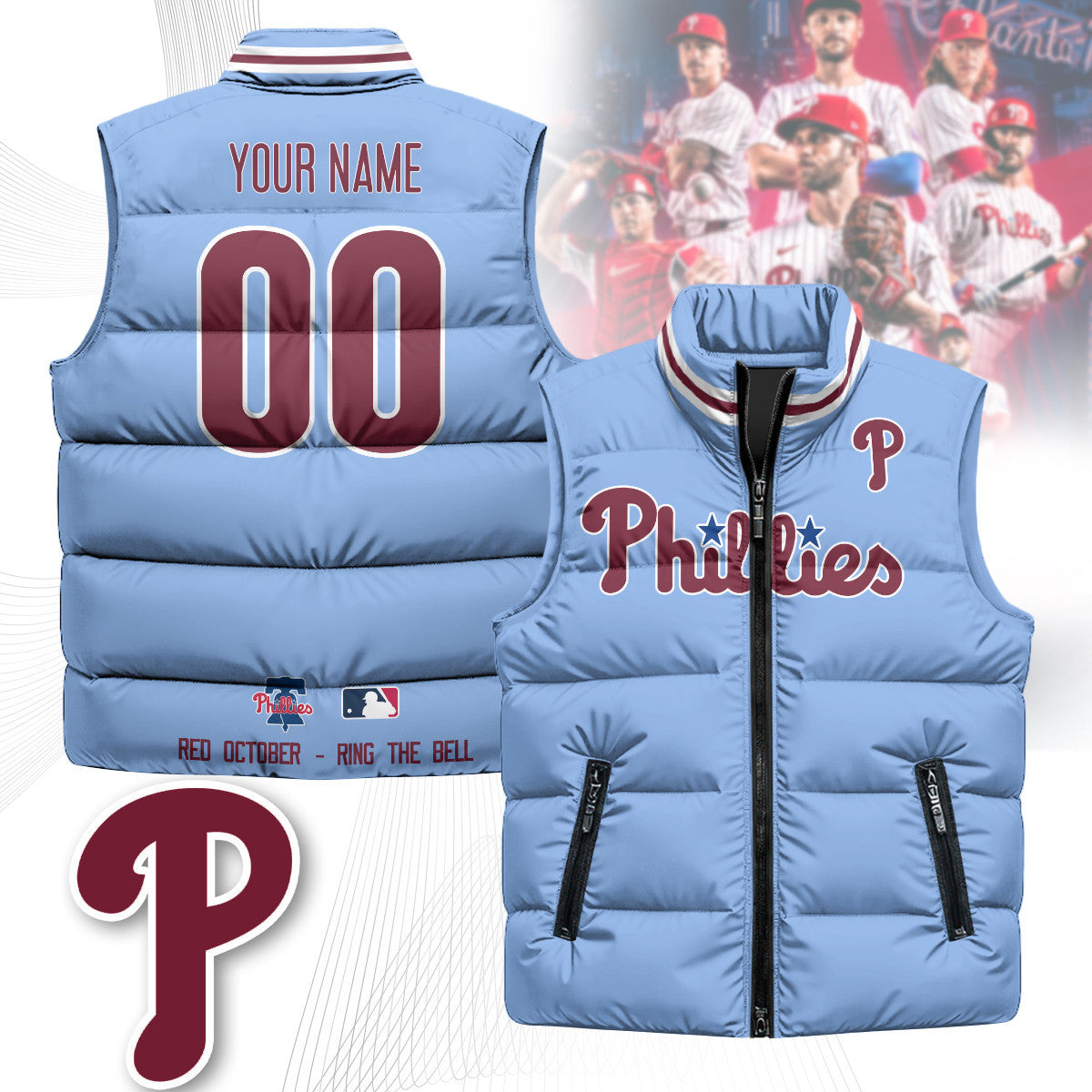 Custom Philadelphia Phillies Unisex Puffer Vest
