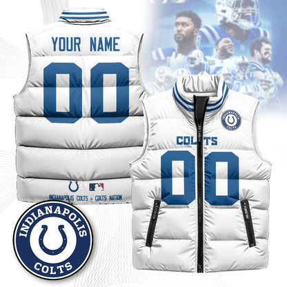 Custom Indianapolis Colts Unisex Puffer Vest