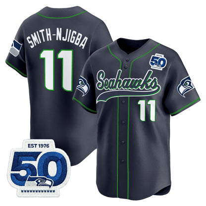 Men's Seattle Seahawks 50th Anniversary Vapor Baseball Jersey - All Stitched