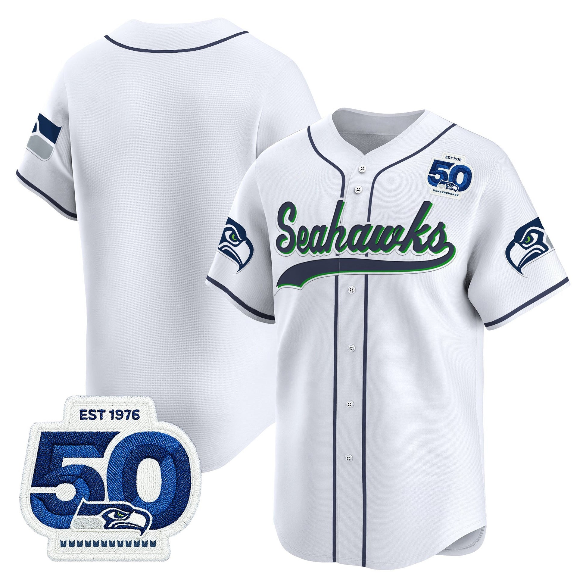 Men's Seattle Seahawks 50th Anniversary Vapor Baseball Jersey - All Stitched