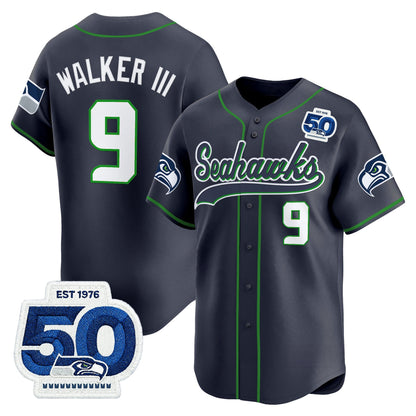 Men's Seattle Seahawks 50th Anniversary Vapor Baseball Jersey - All Stitched