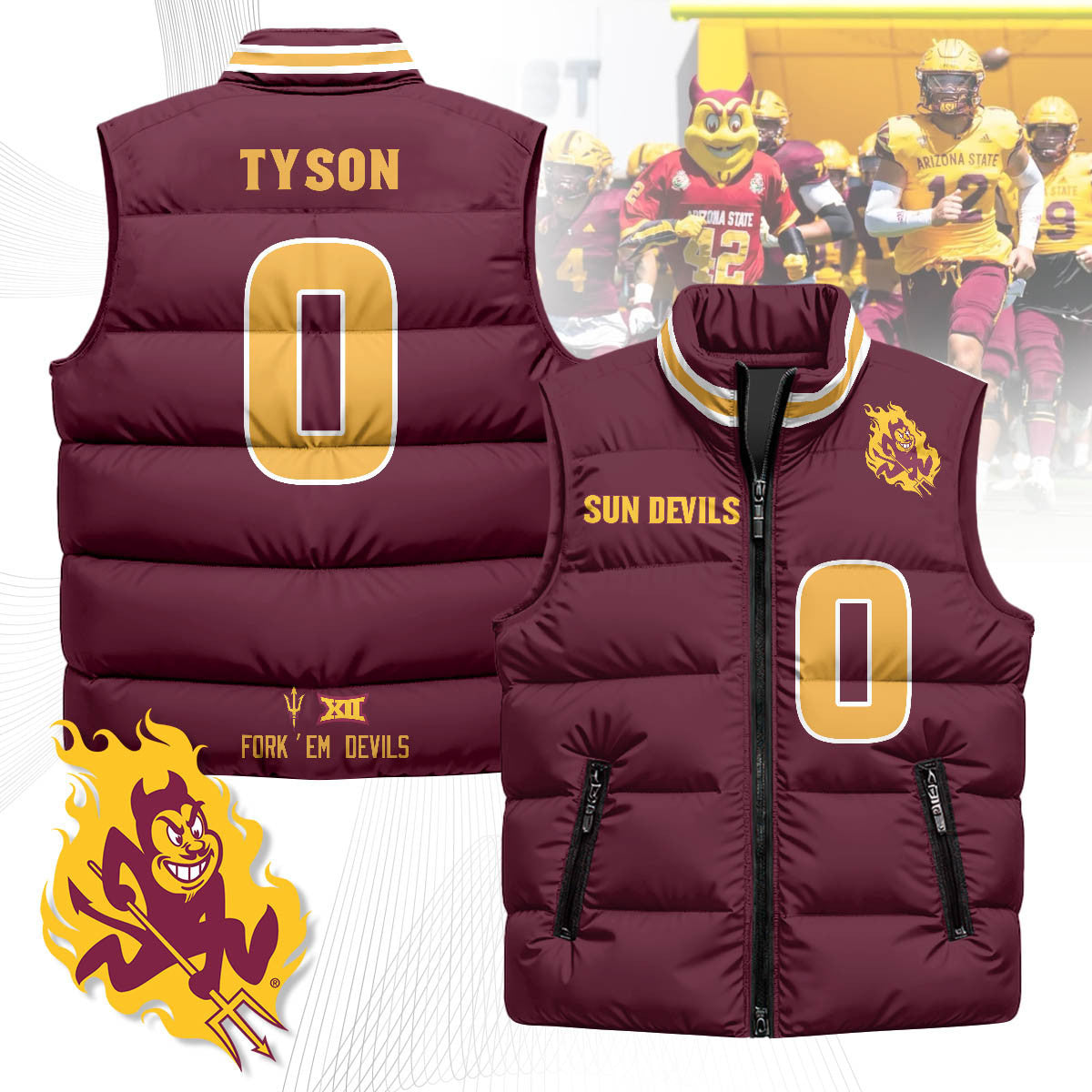 Arizona State Sun Devils Unisex Puffer Vest