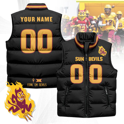 Custom Arizona State Sun Devils Unisex Puffer Vest