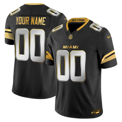 Miami Dolphins 2025 "Rivalries" Gold Vapor Limited Custom Jersey - All Stitched