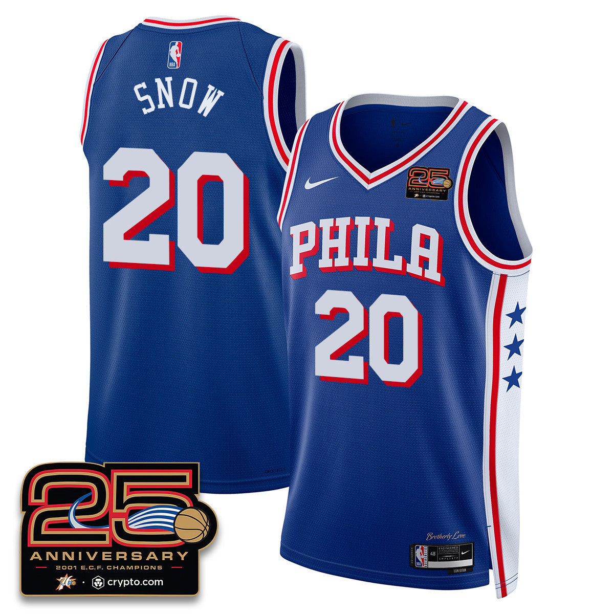 Philadelphia 76ers 25th Anniversary Jersey - All Stitched