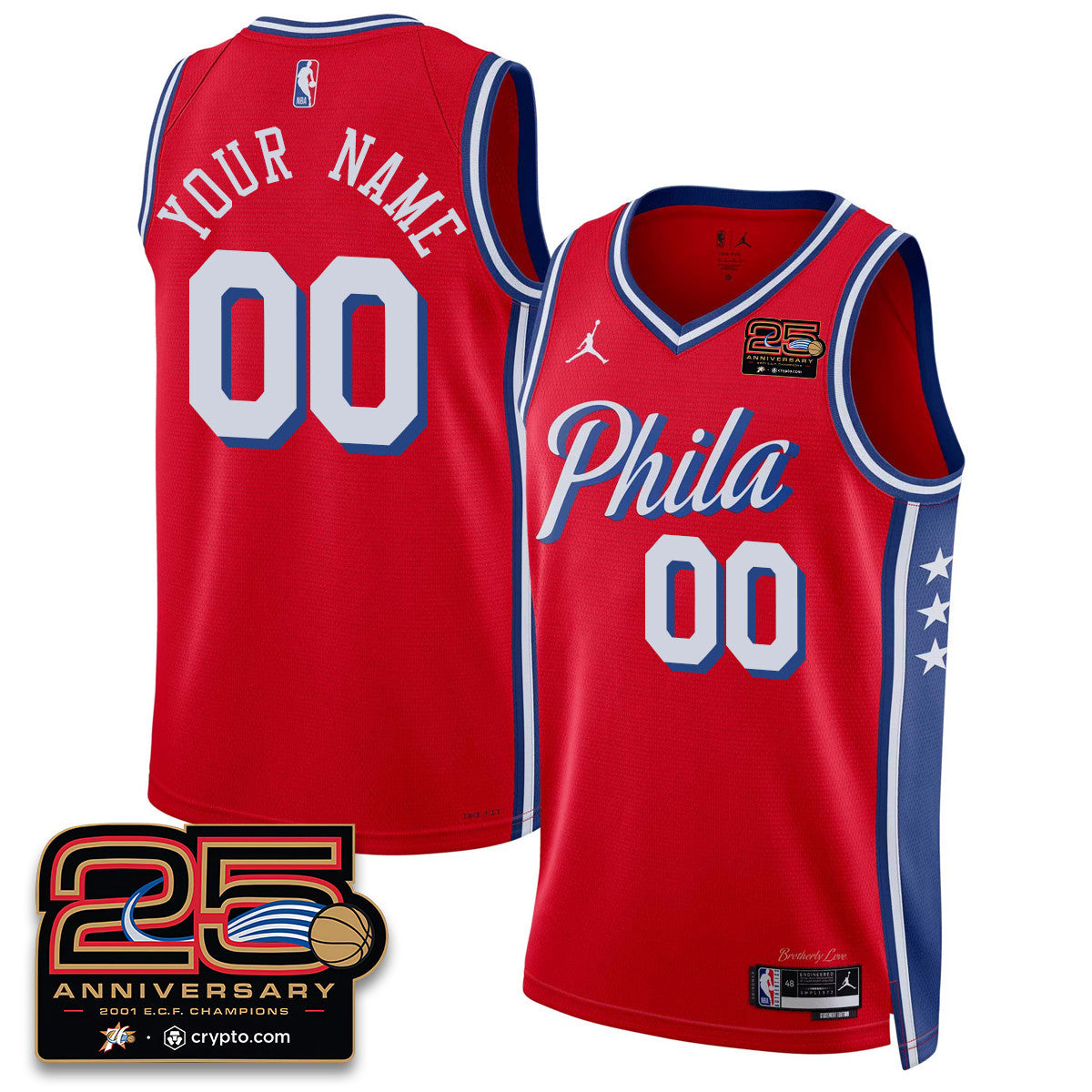 Philadelphia 76ers 25th Anniversary Jersey - All Stitched