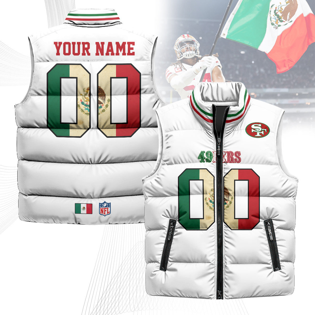 San Francisco 49ers Mexico Puffer Vest