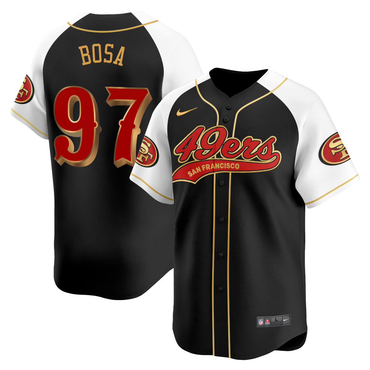 San Francisco 49ers Rivalry Series Baseball Jersey - All Stitched