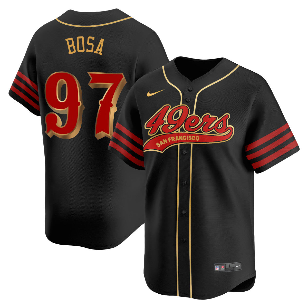 San Francisco 49ers Rivalry Series Baseball Jersey - All Stitched