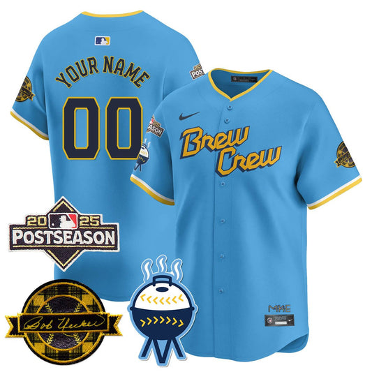 Custom Milwaukee Brewers 2025 Postseason Jersey - All Stitched