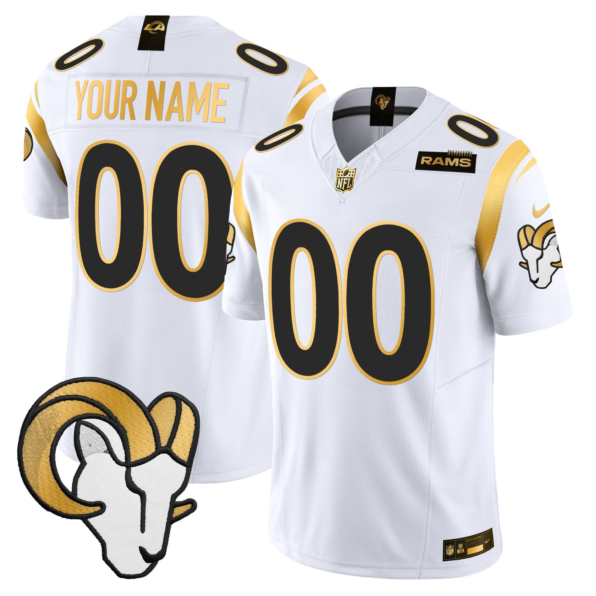 Los Angeles Rams Gold Vapor Limited Custom Jersey - All Stitched