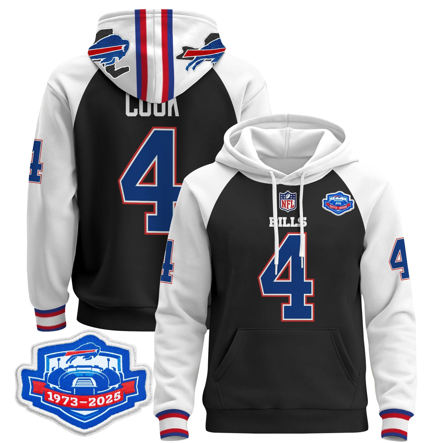 Men's Buffalo Bills 2025 Farewell Season Patch Pullover Hoodie - All Stitched