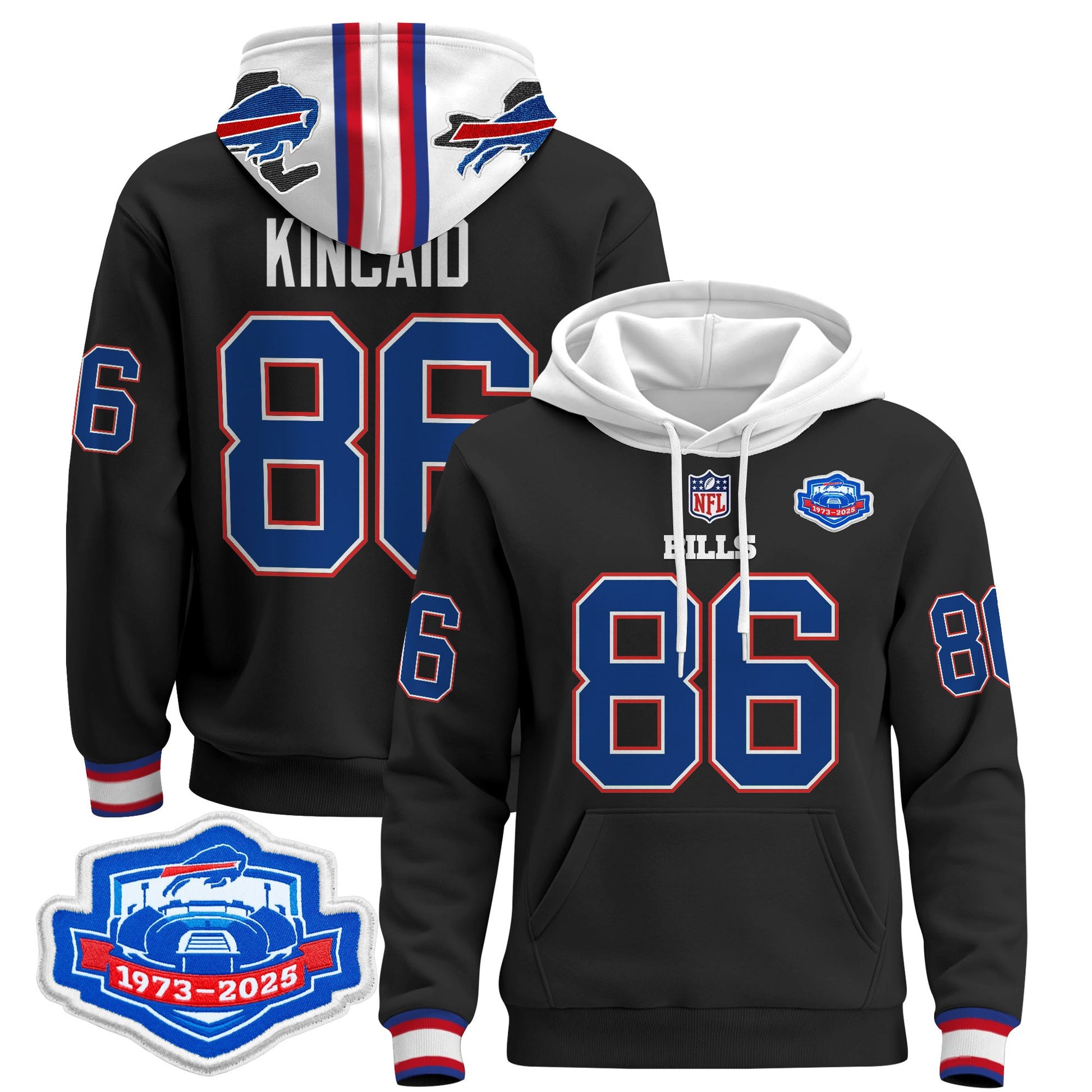 Men's Buffalo Bills 2025 Farewell Season Patch Pullover Hoodie - All Stitched