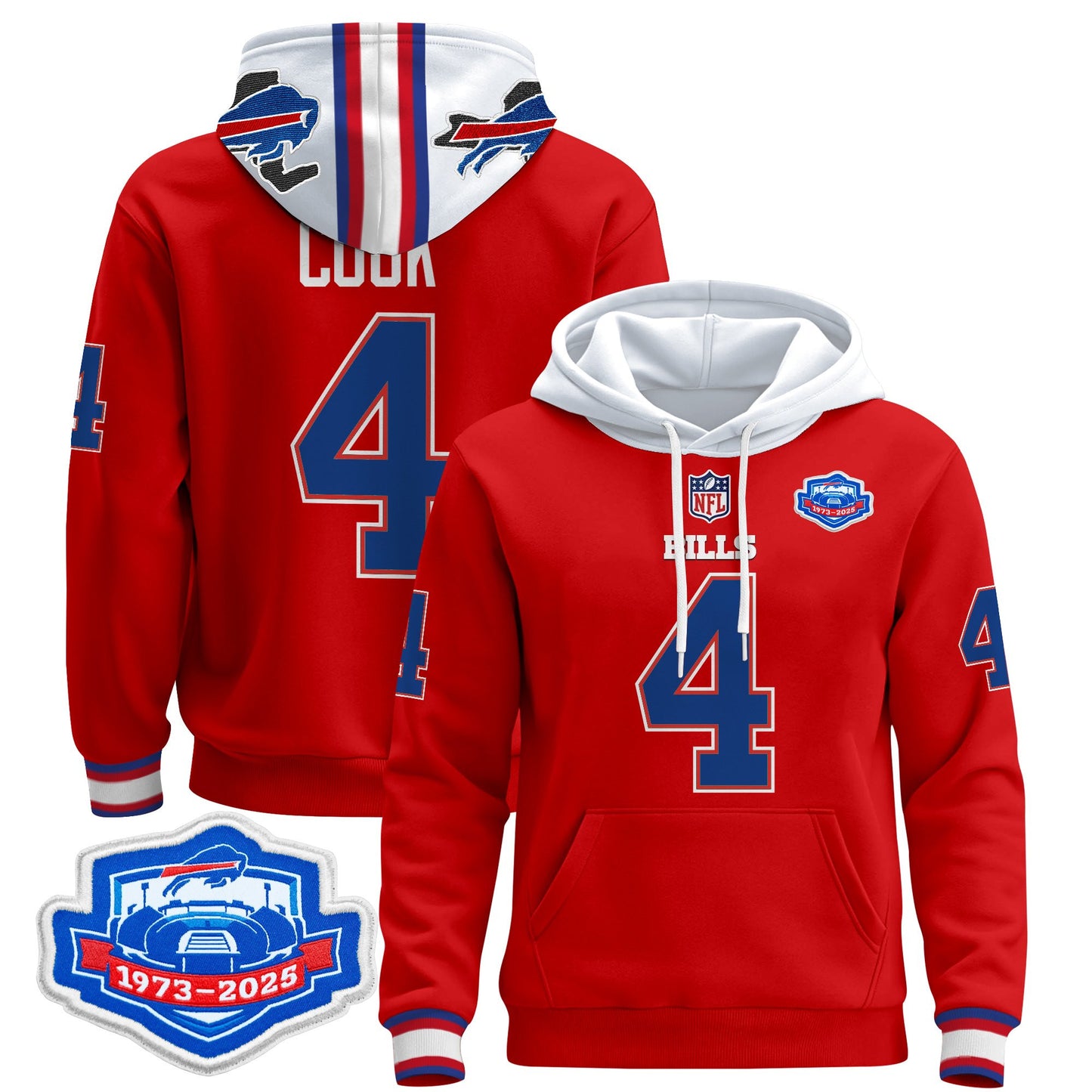 Men's Buffalo Bills 2025 Farewell Season Patch Pullover Hoodie - All Stitched