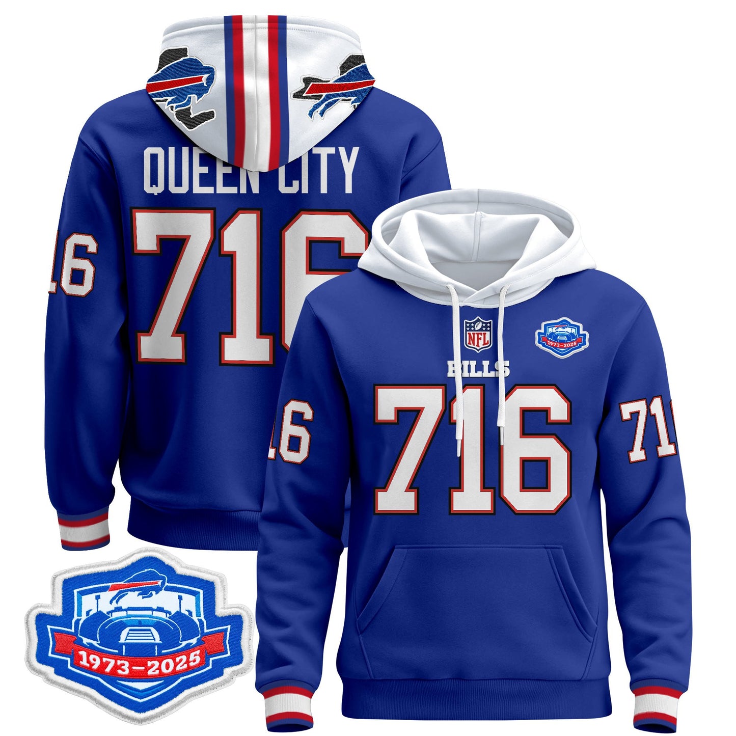 Men's Buffalo Bills 2025 Farewell Season Patch Pullover Hoodie - All Stitched