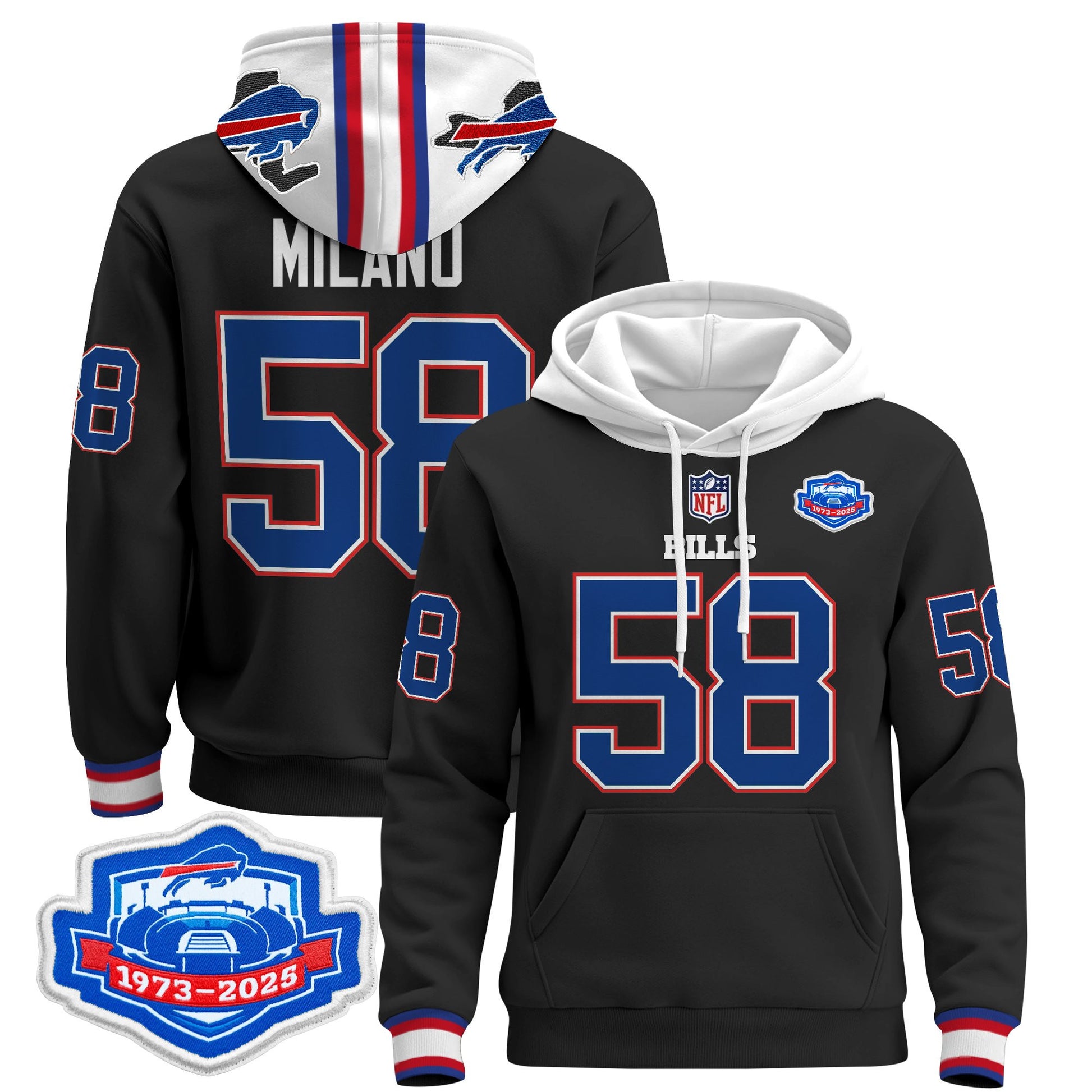 Men's Buffalo Bills 2025 Farewell Season Patch Pullover Hoodie - All Stitched