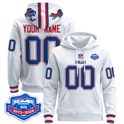 Buffalo Bills 2025 Farewell Season Patch Custom Pullover Hoodie - All Stitched