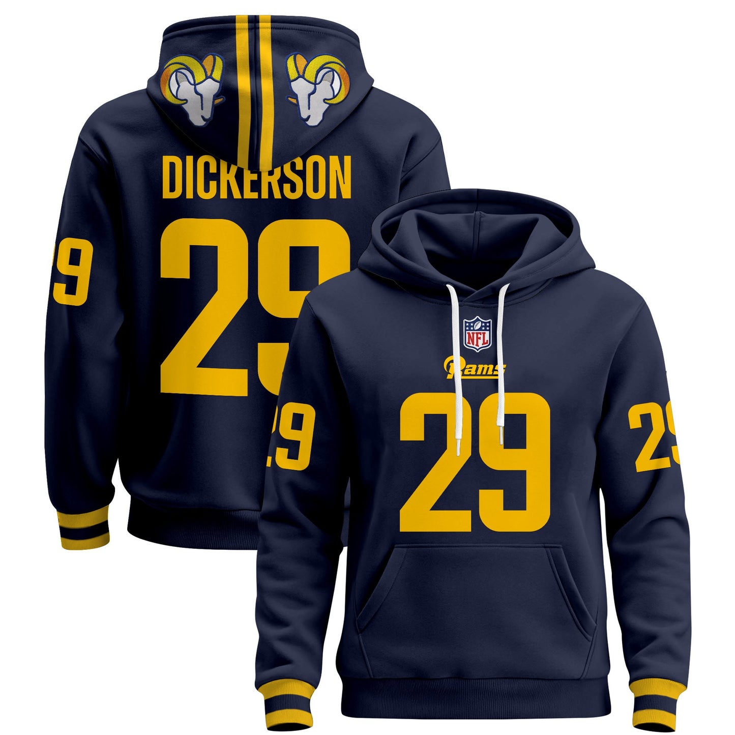 Men's Los Angeles Rams 2025 Premium Pullover Hoodie - All Stitched