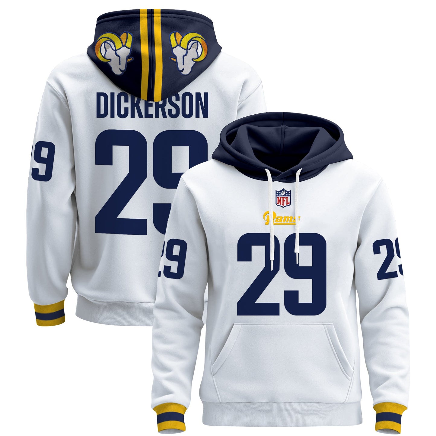 Men's Los Angeles Rams 2025 Premium Pullover Hoodie - All Stitched