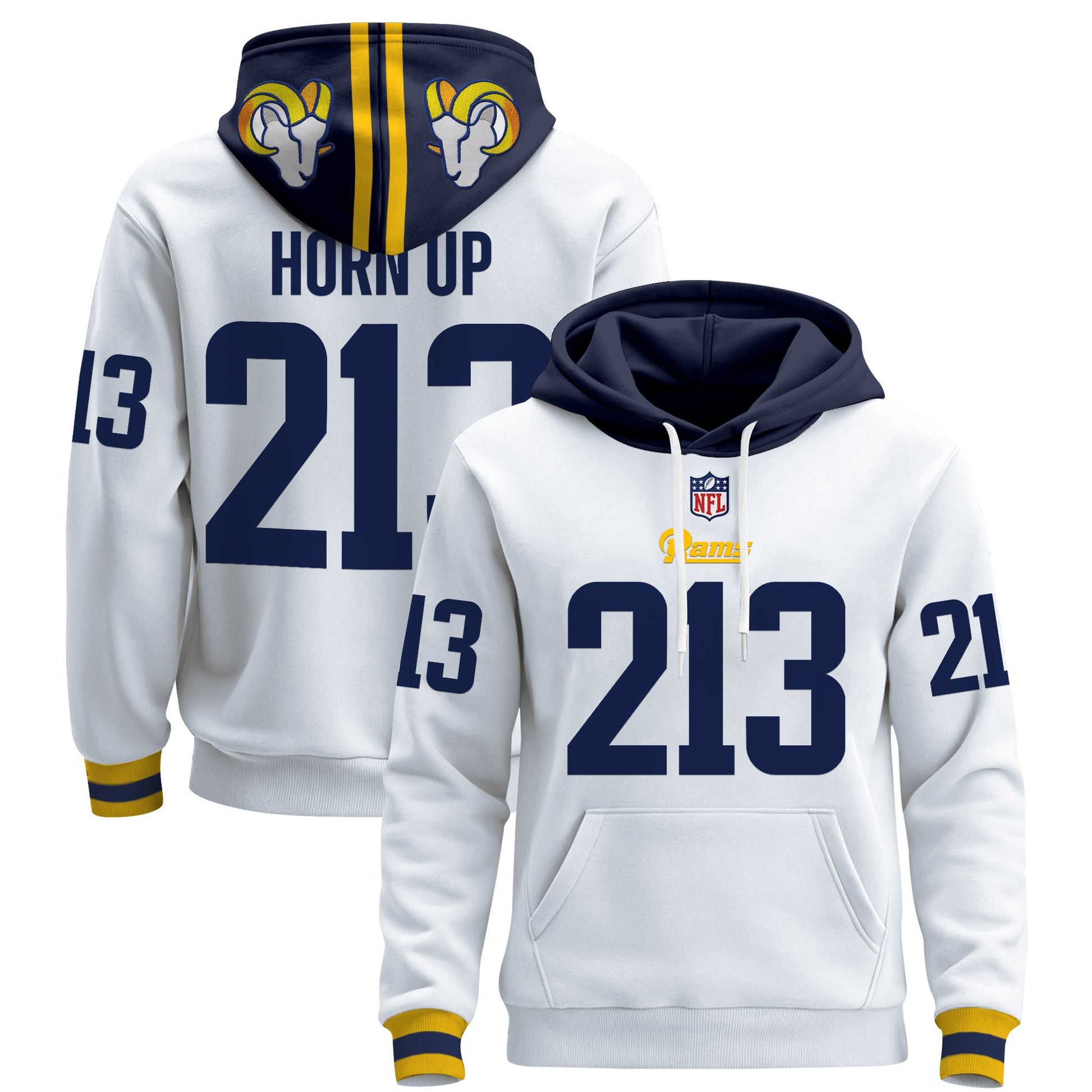 Men's Los Angeles Rams 2025 Premium Pullover Hoodie - All Stitched
