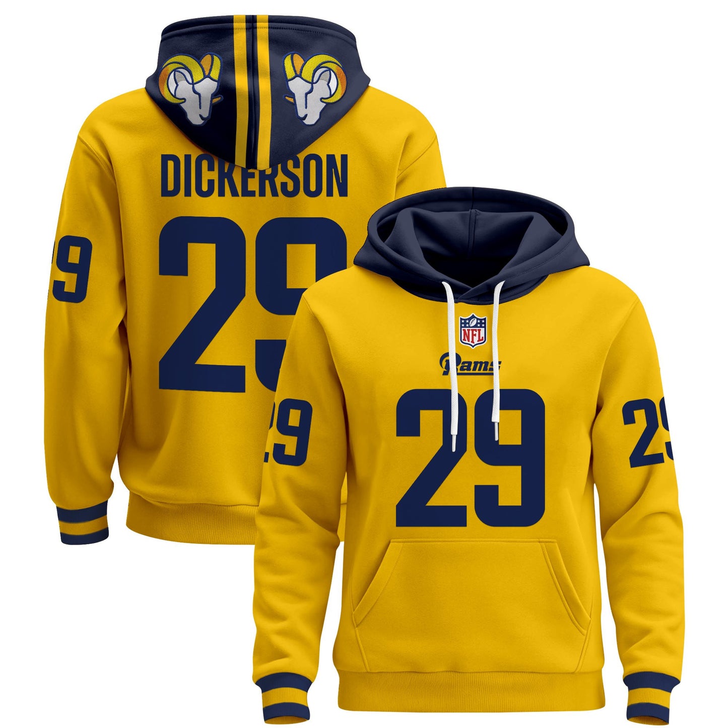Men's Los Angeles Rams 2025 Premium Pullover Hoodie - All Stitched