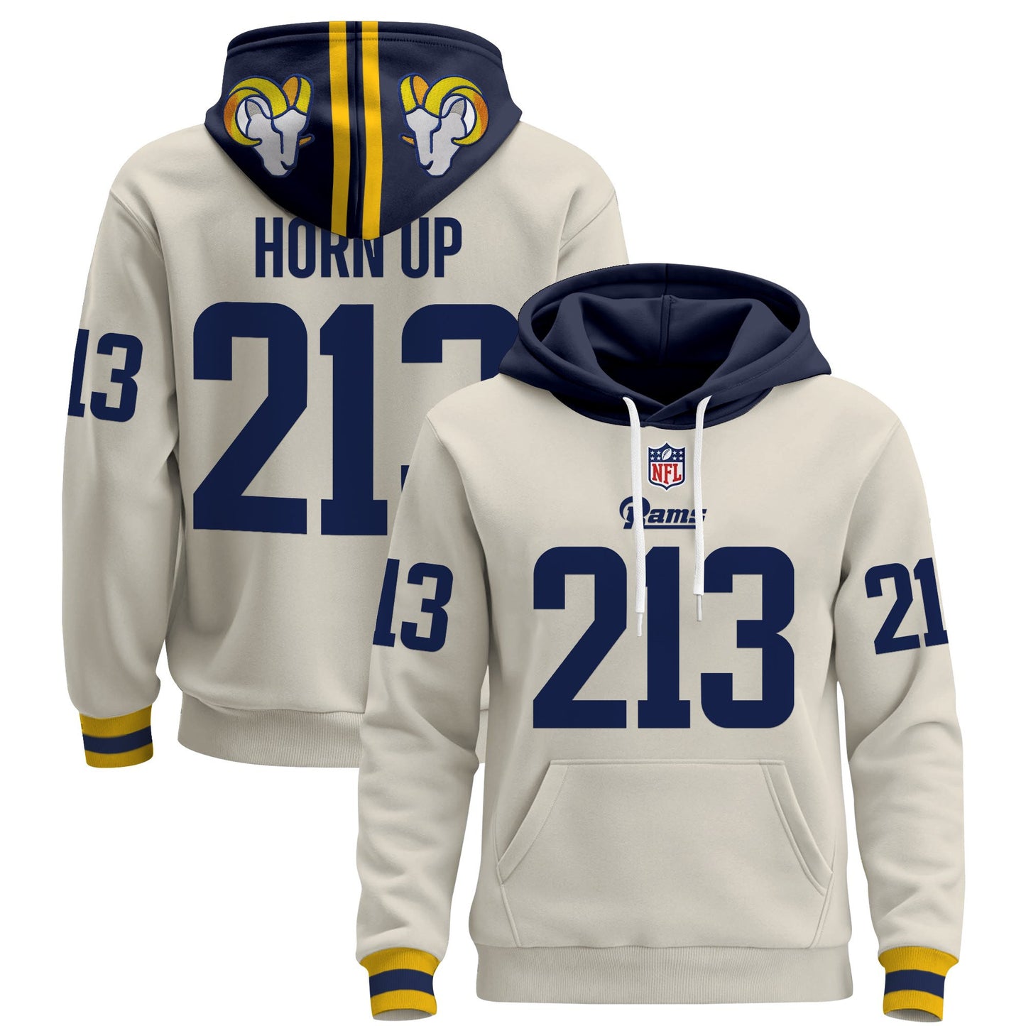 Men's Los Angeles Rams 2025 Premium Pullover Hoodie - All Stitched