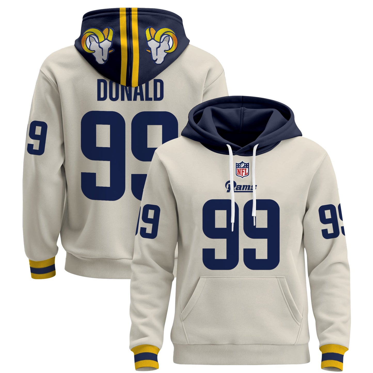 Men's Los Angeles Rams 2025 Premium Pullover Hoodie - All Stitched