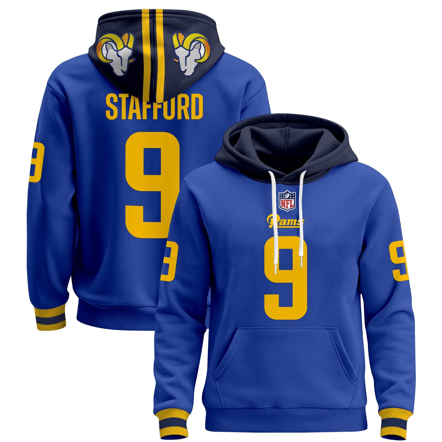 Men's Los Angeles Rams 2025 Premium Pullover Hoodie - All Stitched