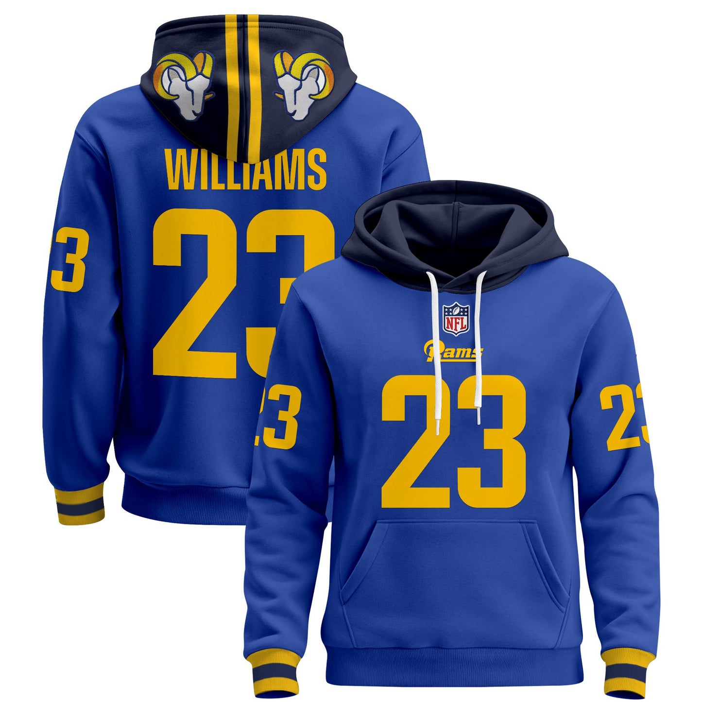 Men's Los Angeles Rams 2025 Premium Pullover Hoodie - All Stitched
