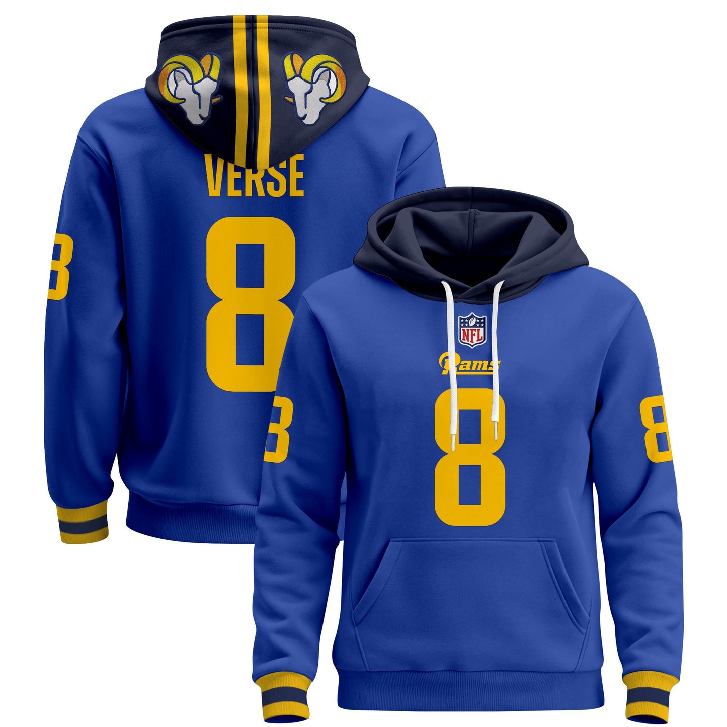 Men's Los Angeles Rams 2025 Premium Pullover Hoodie - All Stitched