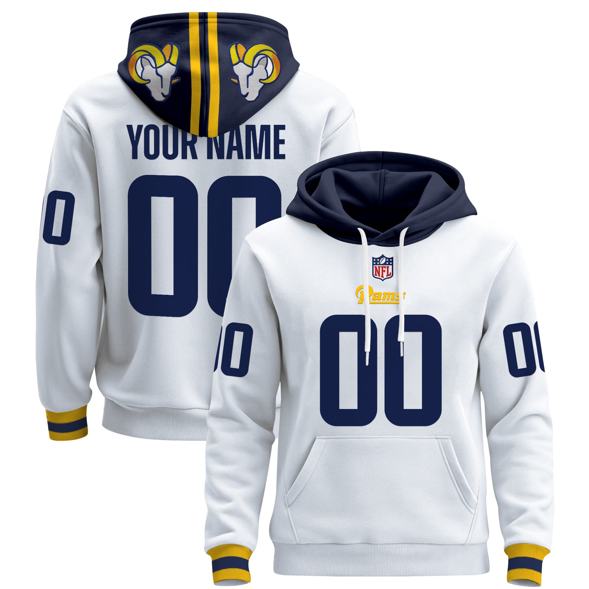Los Angeles Rams 2025 Premium Custom Pullover Hoodie - All Stitched