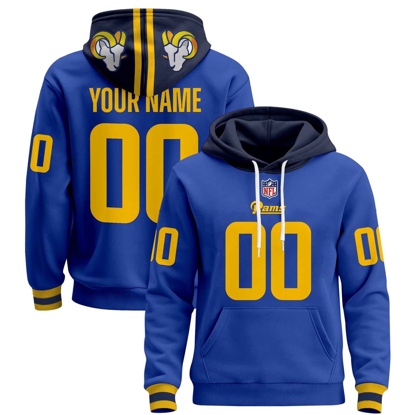 Los Angeles Rams 2025 Premium Custom Pullover Hoodie - All Stitched