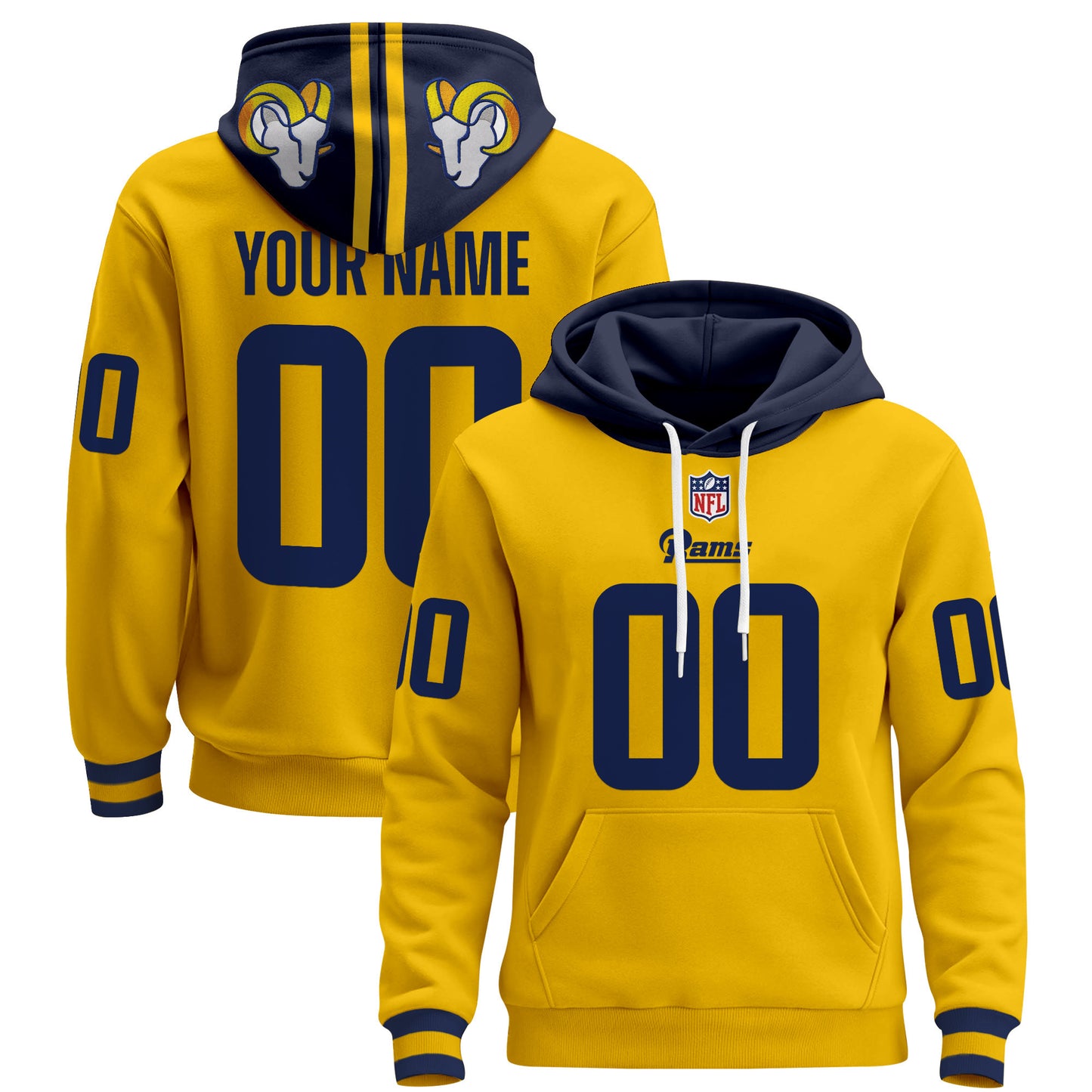 Los Angeles Rams 2025 Premium Custom Pullover Hoodie - All Stitched
