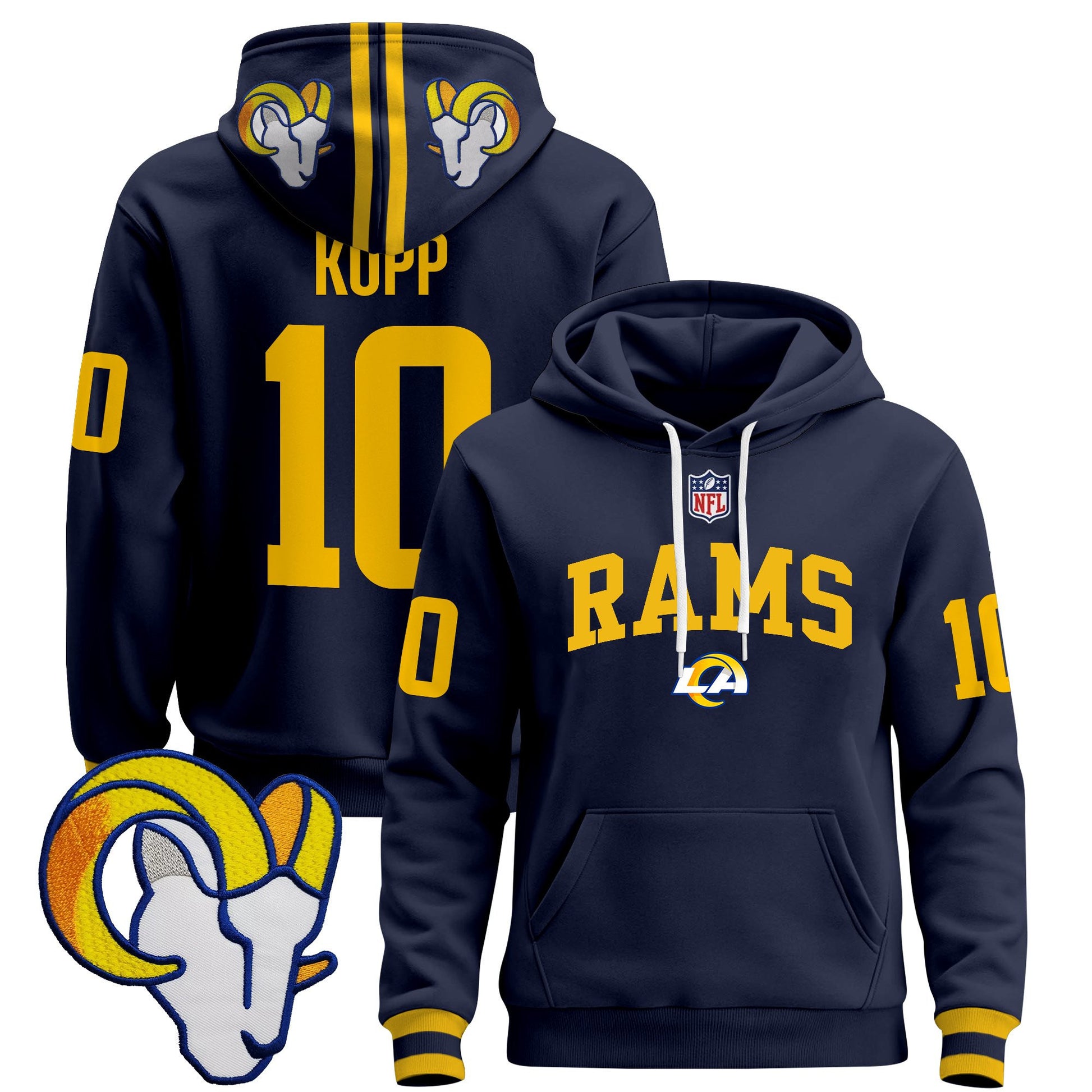 Men's Los Angeles Rams 2025 Premium Pullover Hoodie V2 - All Stitched
