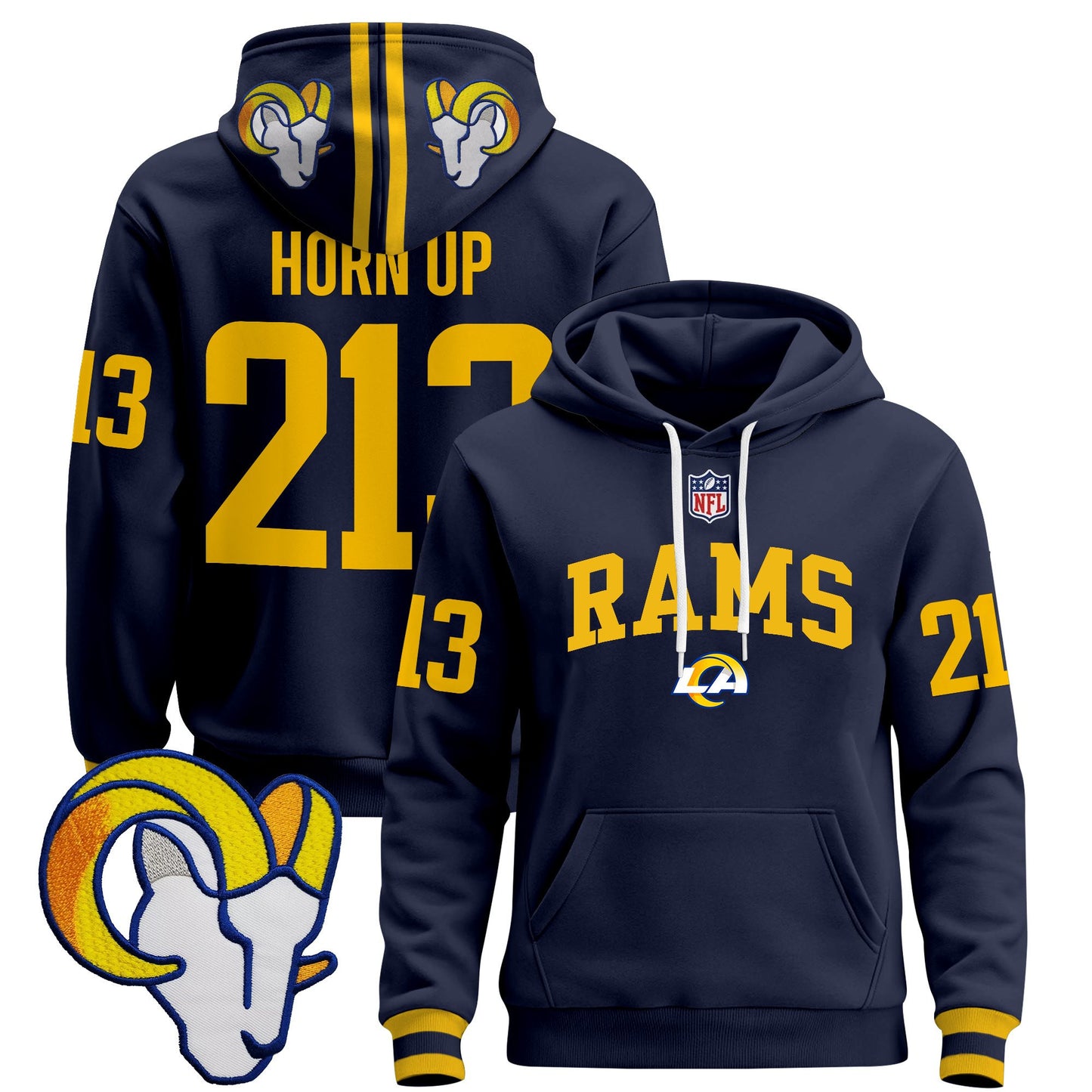 Men's Los Angeles Rams 2025 Premium Pullover Hoodie V2 - All Stitched