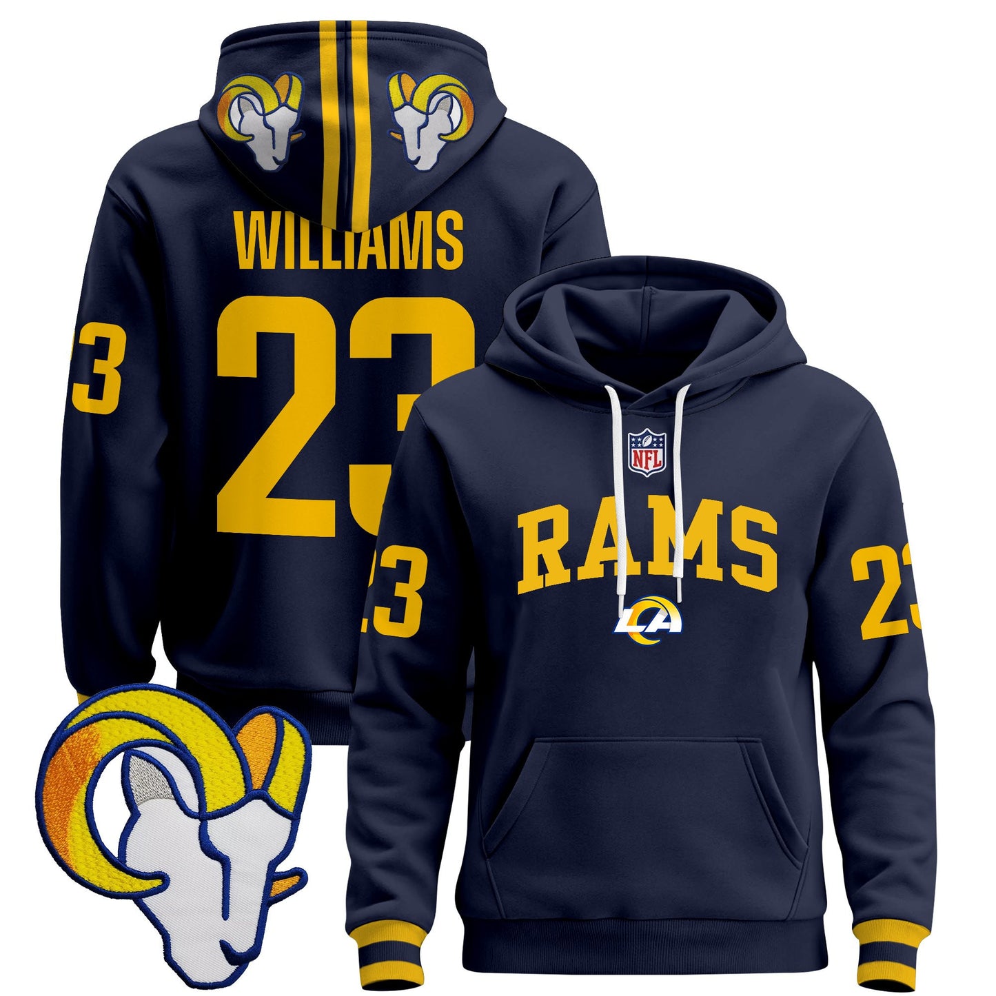 Men's Los Angeles Rams 2025 Premium Pullover Hoodie V2 - All Stitched