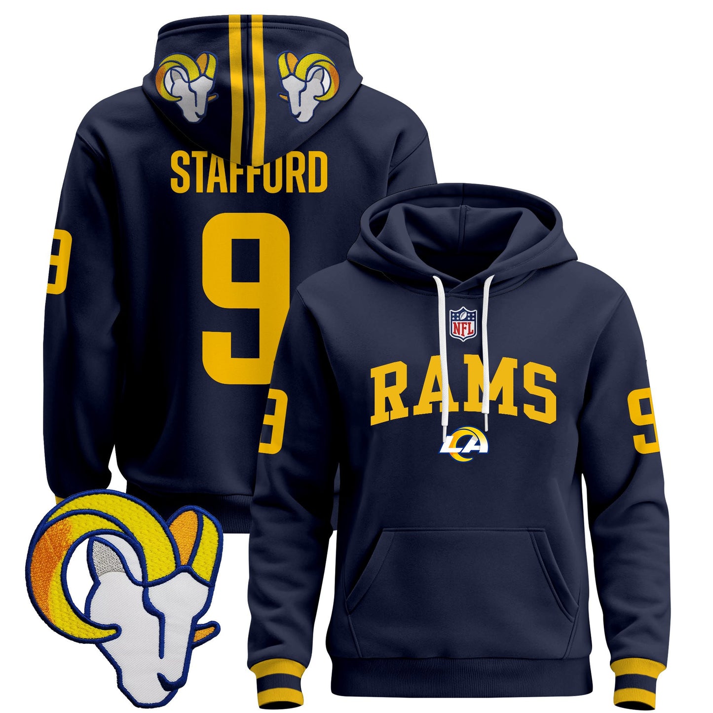 Men's Los Angeles Rams 2025 Premium Pullover Hoodie V2 - All Stitched
