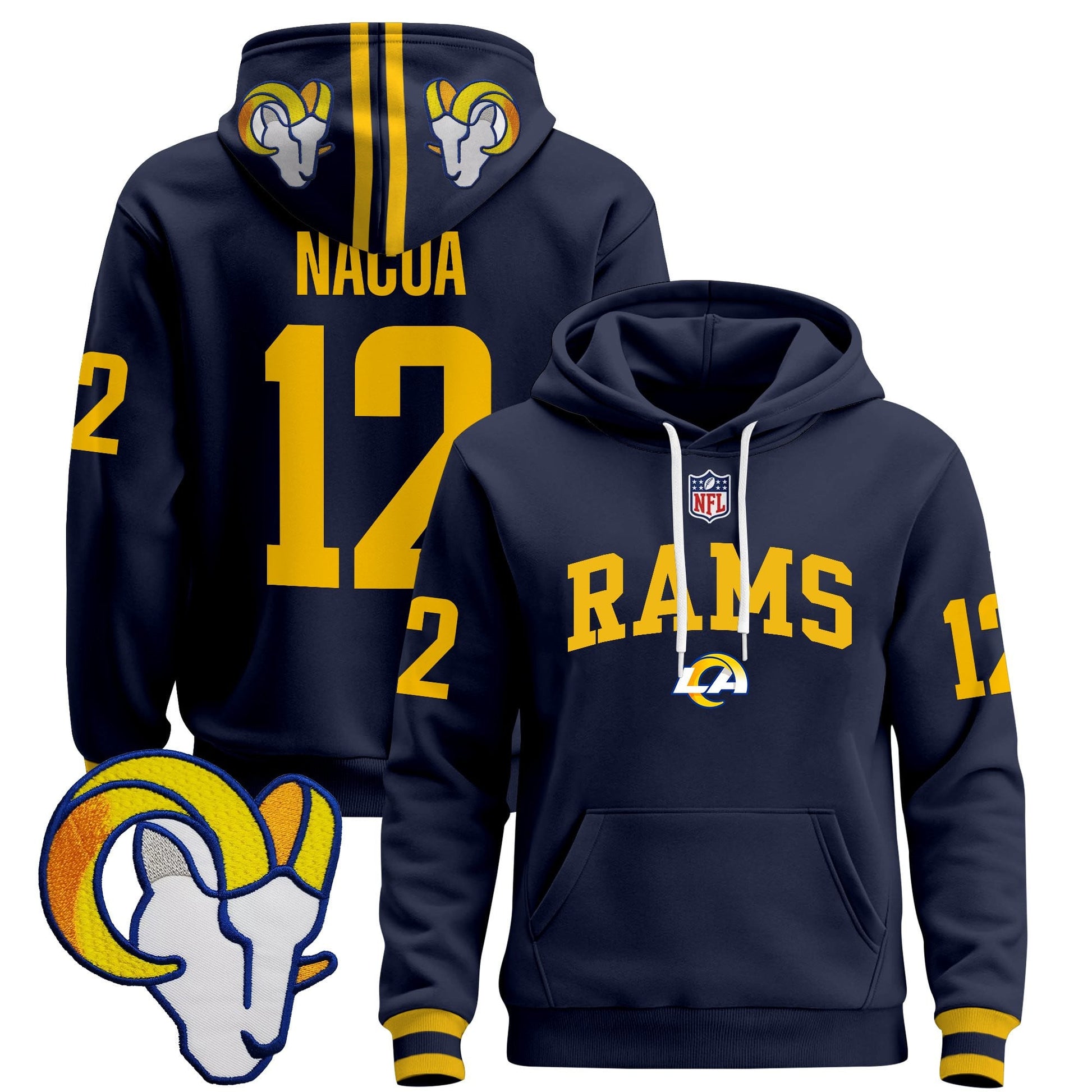 Men's Los Angeles Rams 2025 Premium Pullover Hoodie V2 - All Stitched