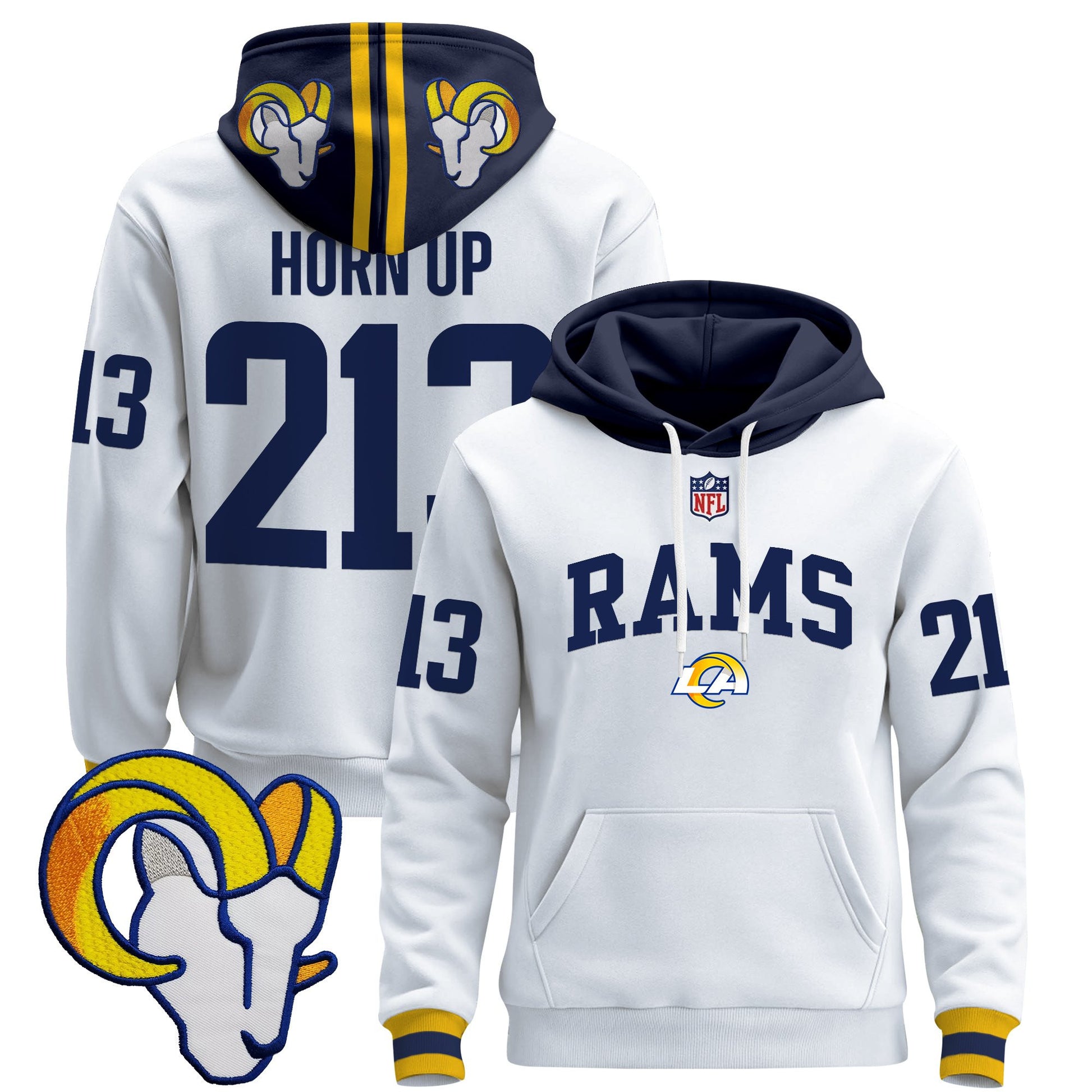 Men's Los Angeles Rams 2025 Premium Pullover Hoodie V2 - All Stitched