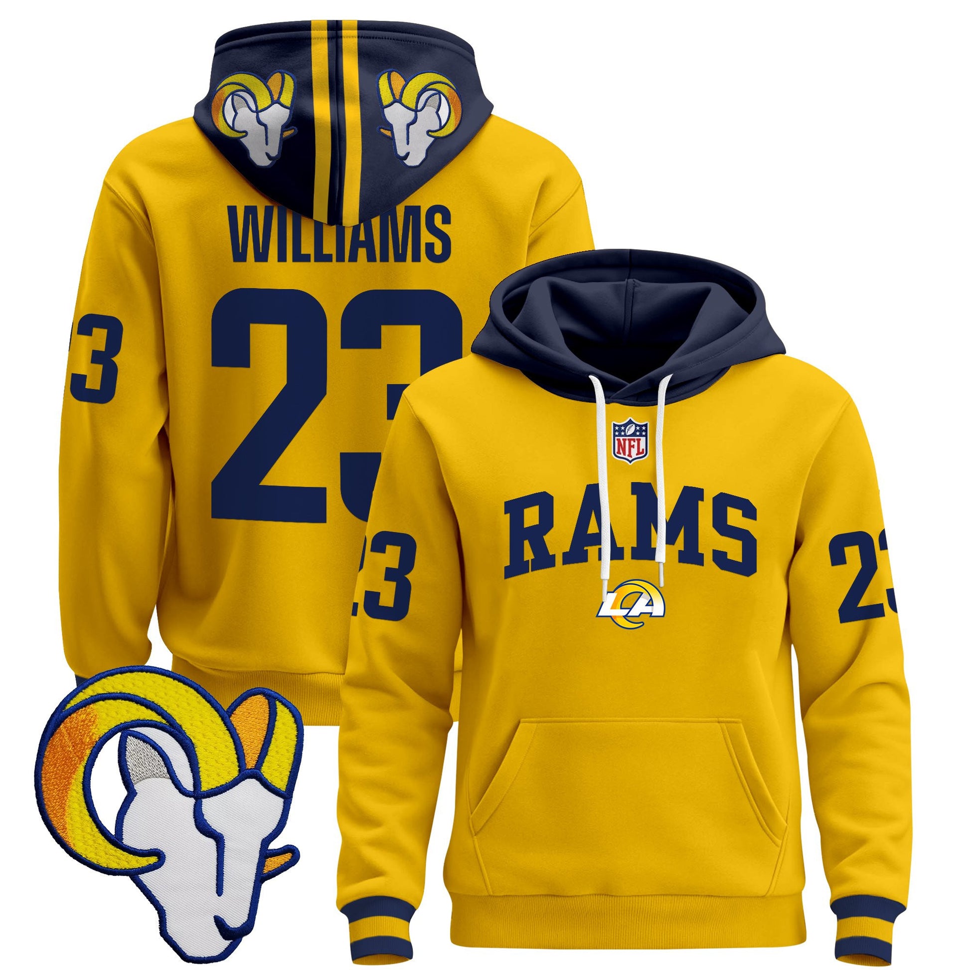 Men's Los Angeles Rams 2025 Premium Pullover Hoodie V2 - All Stitched