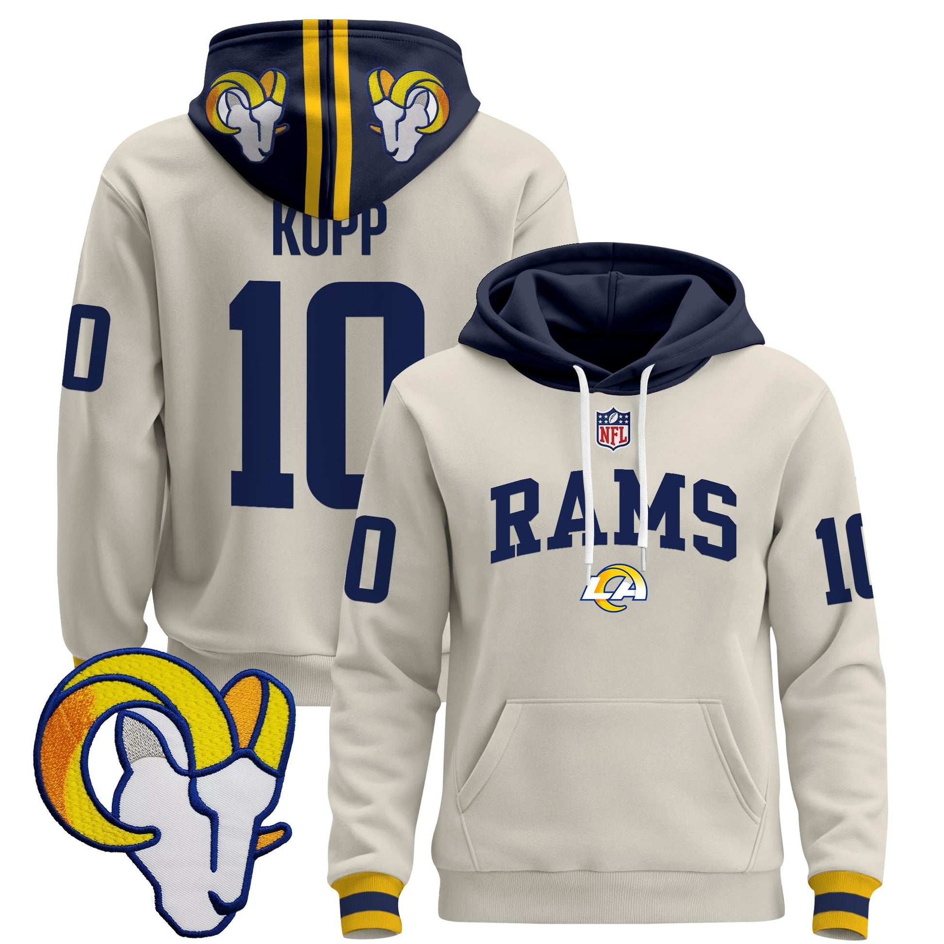 Men's Los Angeles Rams 2025 Premium Pullover Hoodie V2 - All Stitched