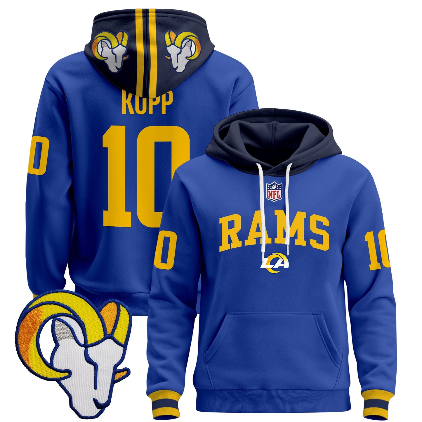 Men's Los Angeles Rams 2025 Premium Pullover Hoodie V2 - All Stitched