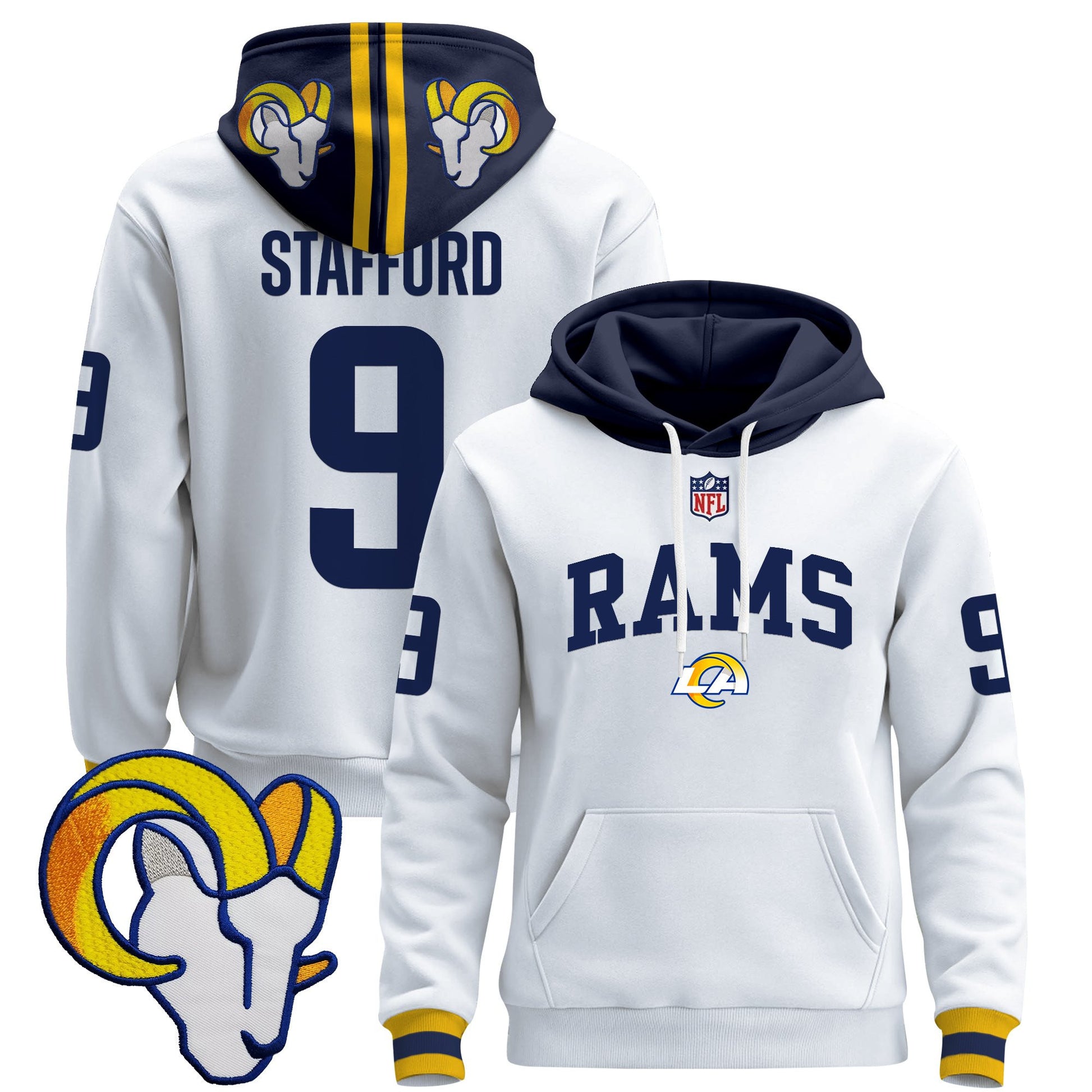 Men's Los Angeles Rams 2025 Premium Pullover Hoodie V2 - All Stitched