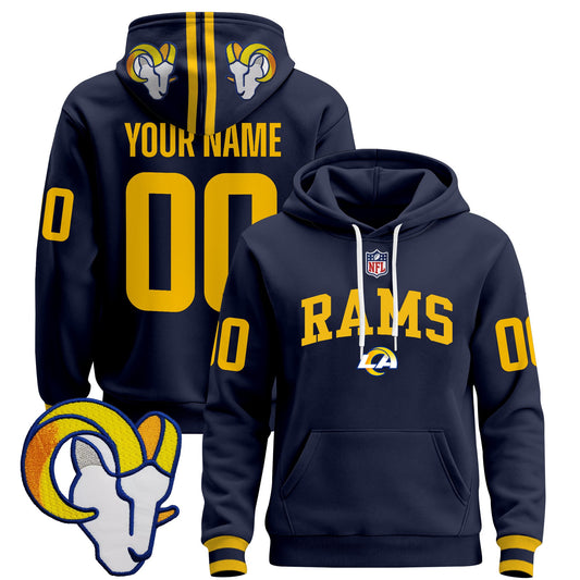 Los Angeles Rams 2025 Premium Custom Pullover Hoodie V2 - All Stitched