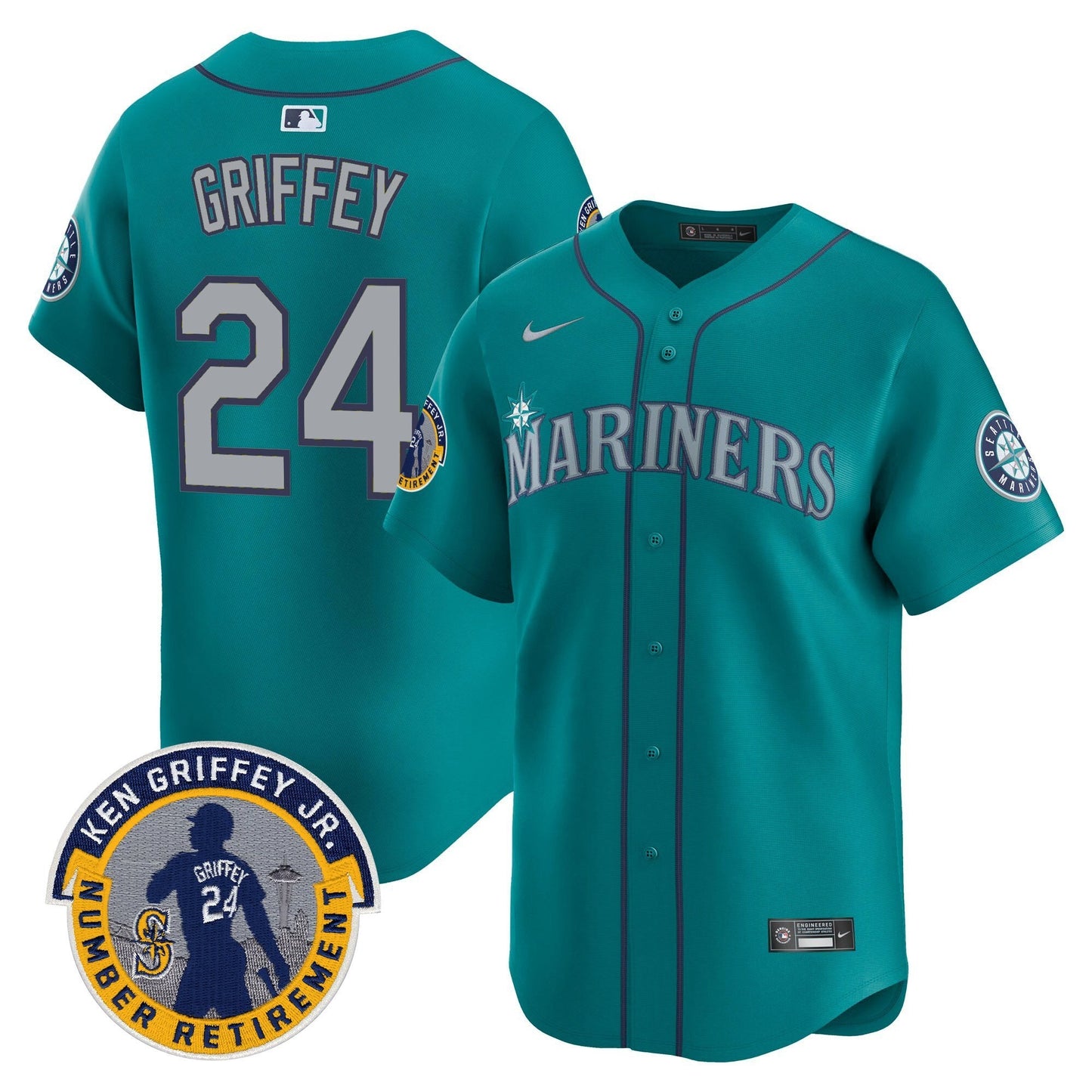Men's Seattle Mariners 2025 Ken Griffey Jr. Patch Vapor Premier Limited Jersey - All Stitched