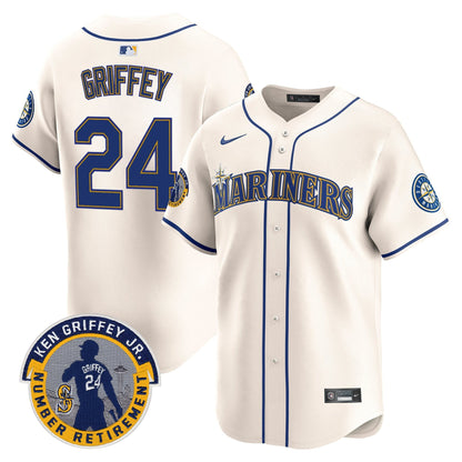 Men's Seattle Mariners 2025 Ken Griffey Jr. Patch Vapor Premier Limited Jersey - All Stitched