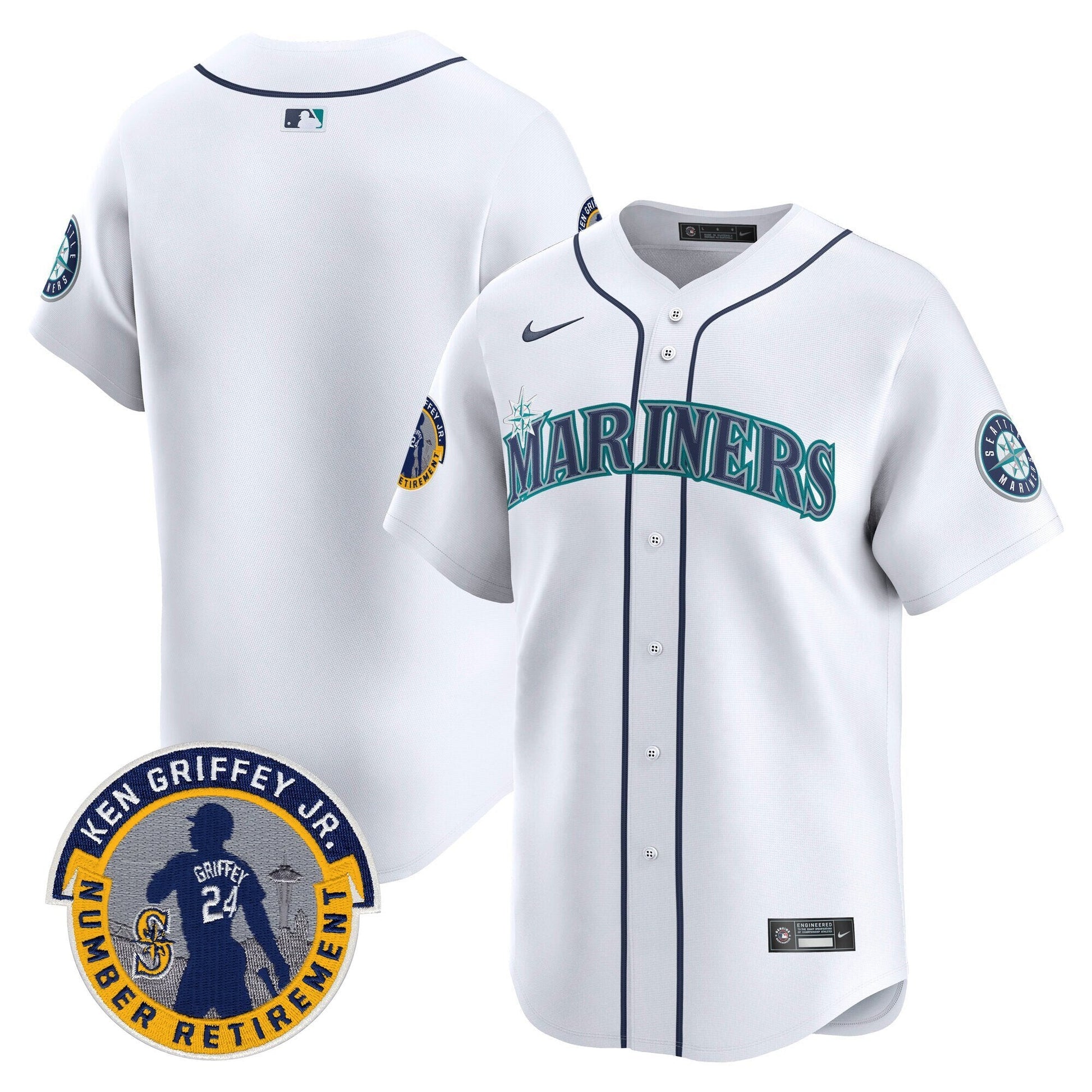 Men's Seattle Mariners 2025 Ken Griffey Jr. Patch Vapor Premier Limited Jersey - All Stitched