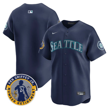 Men's Seattle Mariners 2025 Ken Griffey Jr. Patch Vapor Premier Limited Jersey - All Stitched