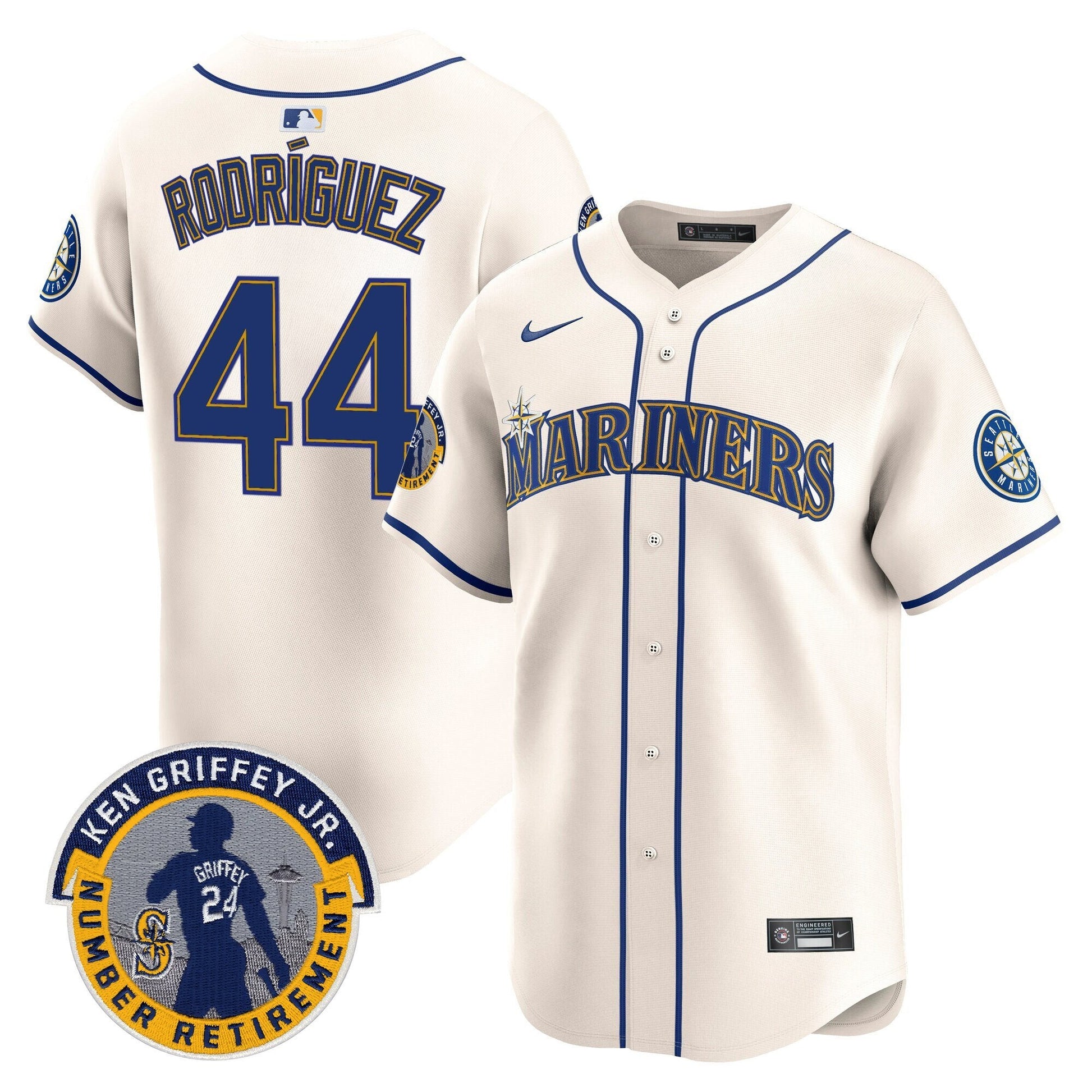 Men's Seattle Mariners 2025 Ken Griffey Jr. Patch Vapor Premier Limited Jersey - All Stitched