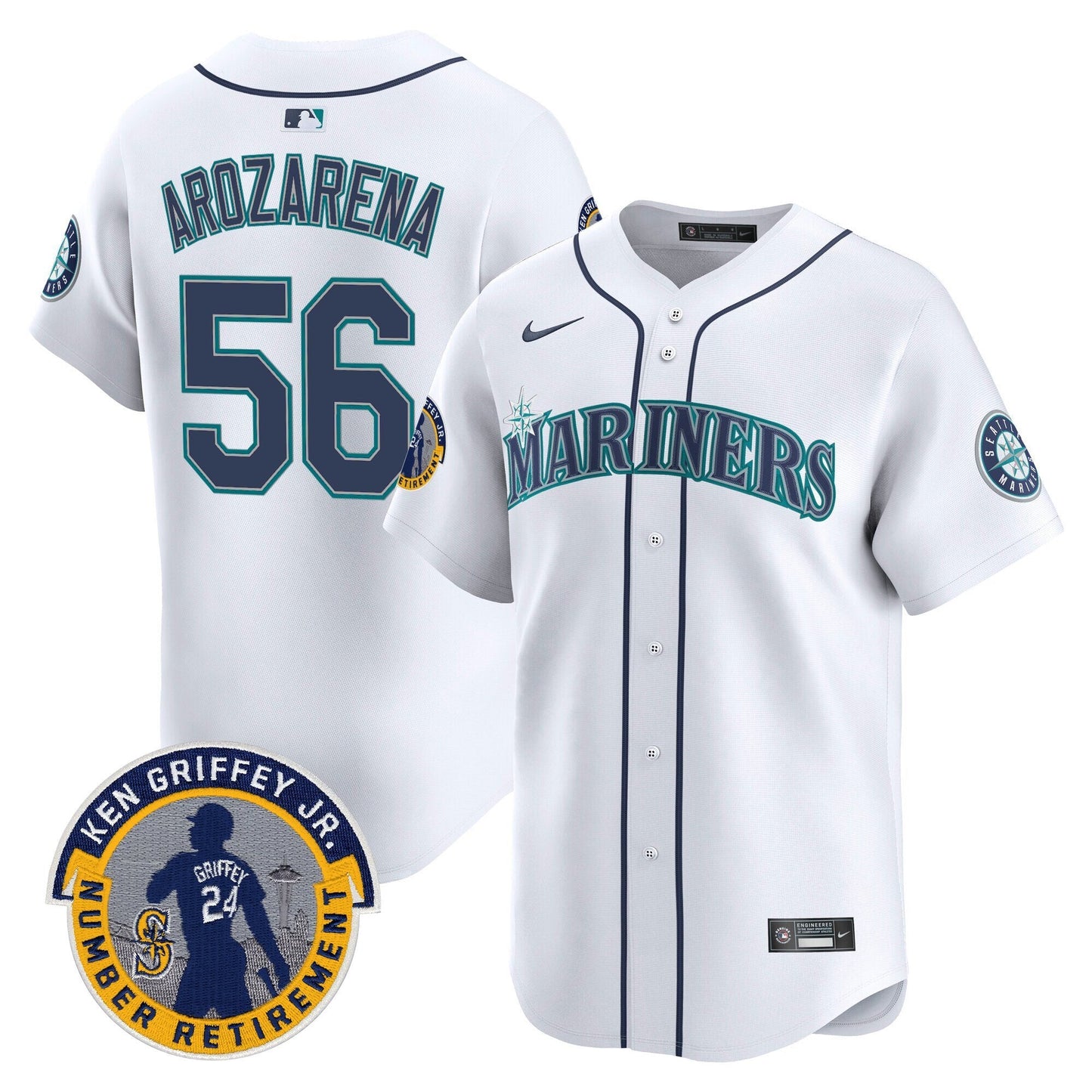Men's Seattle Mariners 2025 Ken Griffey Jr. Patch Vapor Premier Limited Jersey - All Stitched